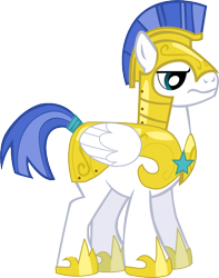Size: 598x760 | Tagged: dead source, safe, artist:a01421, derpibooru import, pegasus, pony, armor, frown, helmet, hoof shoes, male, pegasus royal guard, royal guard, royal guard armor, simple background, solo, stallion, transparent background, vector