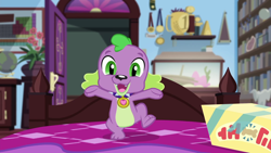 Size: 1280x720 | Tagged: safe, derpibooru import, screencap, spike, spike the regular dog, dog, better together, equestria girls, reboxing with spike!, sci-twi's room