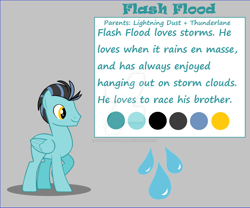 Size: 1024x854 | Tagged: safe, artist:dutchess-lucilla, derpibooru import, oc, oc only, pegasus, pony, cutie mark, gray background, male, no tail, obtrusive watermark, offspring, parent:lightning dust, parent:thunderlane, parents:thunderdust, simple background, stallion, watermark