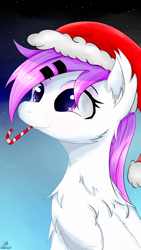 Size: 2160x3840 | Tagged: safe, artist:dashy21, derpibooru import, oc, oc only, oc:dashy21, pony, candy, candy cane, christmas, food, hat, holiday, santa hat