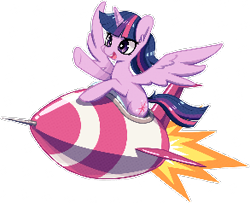 Size: 293x238 | Tagged: safe, artist:jopiter, derpibooru import, edit, twilight sparkle, twilight sparkle (alicorn), alicorn, pony, female, flying, mare, riding, rocket, simple background, solo, transparent background