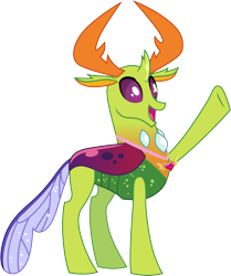 Size: 3000x3585 | Tagged: safe, artist:cloudyglow, derpibooru import, thorax, changedling, changeling, celestial advice, .ai available, cute, equestrian pink heart of courage, high res, king thorax, male, open mouth, simple background, solo, thorabetes, transparent background, vector, waving