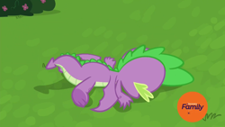 Size: 1920x1080 | Tagged: safe, derpibooru import, screencap, spike, dragon, father knows beast, faceplant, solo, winged spike