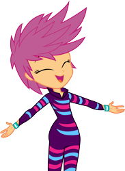 Size: 3000x4100 | Tagged: safe, artist:cloudyglow, derpibooru import, scootaloo, better together, equestria girls, forgotten friendship, .ai available, clothes, cute, cutealoo, eyes closed, female, open mouth, show stopper outfits, simple background, solo, transparent background, vector