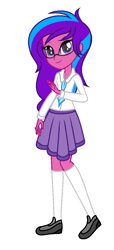 Size: 521x1143 | Tagged: safe, artist:baby, artist:ketrin29, derpibooru exclusive, derpibooru import, oc, oc only, oc:melody aurora, equestria girls, base used, female, offspring, parent:flash sentry, parent:sci-twi, parent:twilight sparkle, parents:flashlight, solo