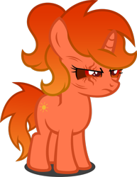 Size: 1280x1661 | Tagged: safe, artist:fletcherthehuntress, derpibooru import, oc, oc only, oc:solaris, pony, unicorn, female, filly, red sclera, simple background, solo, transparent background, vector