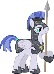 Size: 4280x5890 | Tagged: safe, artist:90sigma, derpibooru import, pegasus, pony, hearth's warming eve (episode), .svg available, absurd resolution, armor, frown, guard, helmet, hoof shoes, male, pegasus tribe, simple background, solo, spear, stallion, transparent background, vector, weapon