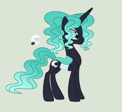 Size: 2128x1948 | Tagged: safe, artist:roseloverofpastels, derpibooru import, oc, oc:ulysses, changepony, hybrid, female, interspecies offspring, magical lesbian spawn, offspring, parent:princess luna, parent:queen chrysalis, parents:chrysaluna, simple background, solo