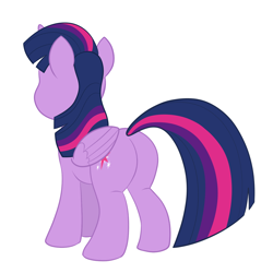 Size: 1200x1200 | Tagged: safe, artist:scobionicle99, derpibooru import, twilight sparkle, twilight sparkle (alicorn), alicorn, pony, female, plot, rear view, simple background, solo, twibutt, white background