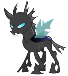 Size: 2316x2589 | Tagged: safe, artist:durpy, derpibooru import, changeling, a canterlot wedding, scowl, simple background, solo, transparent background, vector