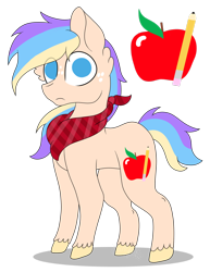 Size: 1024x1328 | Tagged: safe, artist:tomboygirl45, derpibooru import, oc, oc:zestar apple, earth pony, pony, magical lesbian spawn, male, offspring, parent:applejack, parent:rarity, parents:rarijack, simple background, solo, stallion, transparent background