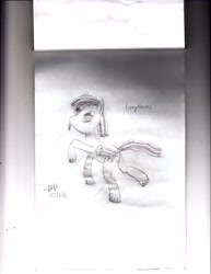 Size: 2550x3300 | Tagged: safe, derpibooru import, oc, oc:greyhooves, pegasus, pony, beard, facial hair, stairs, traditional art