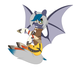 Size: 1024x890 | Tagged: safe, artist:jacobdawz, derpibooru import, oc, oc only, oc:elizabat stormfeather, alicorn, bat pony, bat pony alicorn, pony, alicorn oc, bat pony oc, clothes, commission, cosplay, costume, crossover, female, flying, goggles, mare, overwatch, raised hoof, signature, simple background, solo, tracer, transparent background, ych result