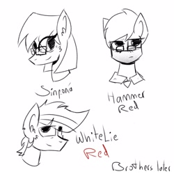 Size: 1600x1600 | Tagged: safe, artist:whitelie, derpibooru import, oc, oc only, oc:white lie, pony, bust, sketch