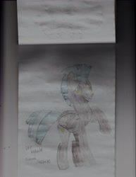 Size: 2550x3300 | Tagged: safe, artist:deluxeflame, derpibooru import, thunderlane, pegasus, pony, colored pencil drawing, male, raised hoof, reference, solo, stallion, traditional art