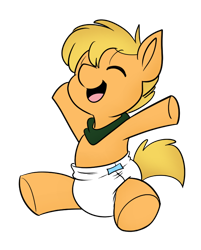 Size: 628x780 | Tagged: safe, artist:tato, artist:the-crusader-network, derpibooru import, oc, oc only, oc:knil, colt, cute, diaper, foal, male, simple background, solo, transparent background