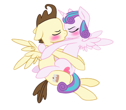 Size: 1036x908 | Tagged: safe, artist:clawort-animations, derpibooru import, pound cake, princess flurry heart, female, kissing, male, older, poundflurry, shipping, straight, suggested foalcon