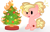 Size: 794x506 | Tagged: safe, artist:verona-5i, derpibooru import, oc, oc:jonathan apple, earth pony, pony, chibi, christmas, christmas tree, female, filly, fire, holiday, magical lesbian spawn, offspring, parent:applejack, parent:pinkie pie, parents:applepie, solo, tree