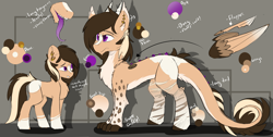 Size: 2829x1429 | Tagged: safe, artist:beardie, derpibooru import, oc, oc only, oc:buttercream scotch, draconequus