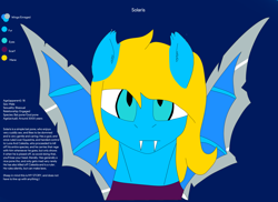 Size: 3509x2550 | Tagged: safe, artist:solaristhebat, derpibooru import, edit, oc, oc:solaris spark, bat pony, bat pony oc, reference sheet, spread wings