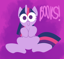 Size: 650x600 | Tagged: safe, artist:alittleofsomething, derpibooru import, twilight sparkle, pony, book, bookhorse, female, lineless, mare, smiling, solo, that pony sure does love books