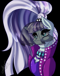 Size: 1900x2400 | Tagged: safe, artist:jack-pie, derpibooru import, coloratura, pony, the mane attraction, black background, countess coloratura, female, redraw, simple background, solo, veil