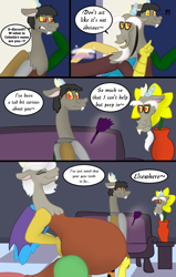 Size: 1224x1920 | Tagged: safe, artist:theimmortalwolf, derpibooru import, discord, eris, oc, oc:shawn, draconequus, comic, draconequus oc, flower, huge eris, pregnant, questionable source, rule 63, self paradox, tumblr comic