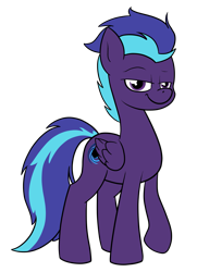 Size: 1821x2521 | Tagged: safe, artist:moonatik, derpibooru import, oc, oc only, oc:endless night, pegasus, pony, 2019 community collab, derpibooru community collaboration, looking at you, raised hoof, simple background, smiling, smug, solo, transparent background