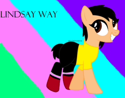 Size: 952x748 | Tagged: safe, artist:zachsfandoms, derpibooru import, pony, lindsey way, lyn-z, mindless self indulgence, misspelling, ponified, ponified celebrity, solo