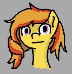 Size: 477x493 | Tagged: safe, artist:vbronny, derpibooru import, oc, oc only, earth pony, pony, bust, female, gray background, mare, pixel art, portrait, simple background, solo