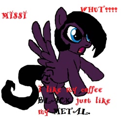 Size: 891x896 | Tagged: safe, artist:xradioactive-frizzx, derpibooru import, oc, oc:missi, pony, mindless self indulgence, solo, song reference