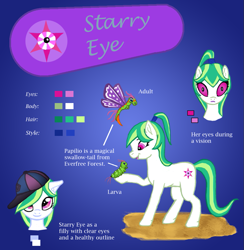 Size: 883x905 | Tagged: safe, artist:fermin-tenava, derpibooru import, oc, oc:starry eye, pony, friendship is courage, reference sheet