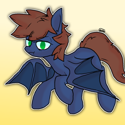 Size: 1024x1024 | Tagged: safe, artist:retro_hearts, derpibooru import, oc, oc:warly, bat pony, pony, bat pony oc, bat wings, gradient background, grumpy, male, stallion, wings