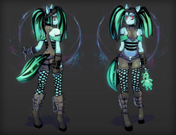 Size: 1280x981 | Tagged: safe, artist:vespertellino, derpibooru import, oc, anthro, anthro oc, cybergoth, female, solo