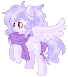 Size: 924x1039 | Tagged: safe, artist:doroshll, derpibooru import, oc, oc:lavender mist, pegasus, pony, clothes, female, mare, scarf, simple background, solo, transparent background