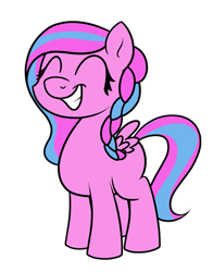 Size: 1315x1681 | Tagged: safe, artist:moonatik, derpibooru import, oc, oc only, pegasus, pony, commission, excited, female, filly, foal, simple background, smiling, solo, transparent background