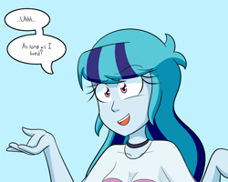 Size: 1000x800 | Tagged: safe, artist:jake heritagu, derpibooru import, sonata dusk, comic:aria's archives, equestria girls, breasts, cleavage, clothes, female, see-through, solo