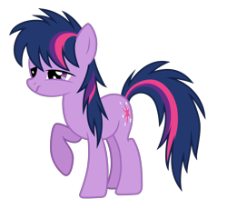 Size: 4700x4317 | Tagged: safe, artist:pink1ejack, derpibooru import, twilight sparkle, twilight twinkle, earth pony, pony, absurd resolution, bed hair, concept art, earth pony twilight, female, leak, mare, messy mane, race swap, raised hoof, simple background, solo, transparent background, vector