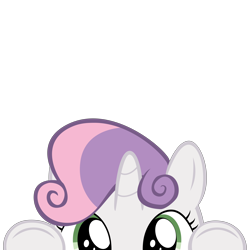 Size: 10000x10000 | Tagged: safe, artist:mrkat7214, derpibooru import, part of a set, sweetie belle, pony, unicorn, absurd resolution, cute, diasweetes, female, filly, peeking, simple background, solo, soon, transparent background, underhoof, vector