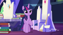 Size: 1920x1080 | Tagged: safe, derpibooru import, screencap, twilight sparkle, twilight sparkle (alicorn), alicorn, pony, father knows beast, book, solo