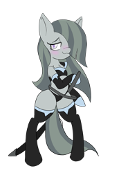 Size: 3024x4032 | Tagged: safe, artist:steelsoul, derpibooru import, marble pie, semi-anthro, armor, bipedal, blushing, katana, simple background, solo, sword, unconvincing armor, weapon