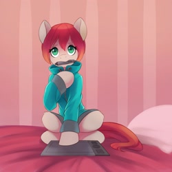 Size: 2000x2000 | Tagged: safe, artist:vistamage, derpibooru import, oc, oc:up1ter, pony, solo, tablet