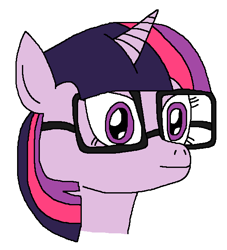 Size: 558x615 | Tagged: safe, artist:logan jones, derpibooru import, twilight sparkle, pony, unicorn, bust, female, glasses