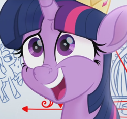 Size: 636x592 | Tagged: safe, derpibooru import, screencap, twilight sparkle, twilight sparkle (alicorn), alicorn, my little pony: the movie, cropped, crown, jewelry, nose wrinkle, regalia, solo