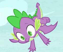 Size: 711x586 | Tagged: safe, derpibooru import, screencap, spike, dragon, father knows beast, claws, cropped, male, solo, tail, winged spike, wings