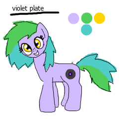 Size: 268x256 | Tagged: safe, artist:platinumdrop, derpibooru import, oc, oc only, oc:violet plate, earth pony, pony, colored sketch, female, mare, solo