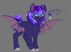 Size: 1280x947 | Tagged: safe, artist:mint-and-love, derpibooru import, oc, oc:lucky, bat pony