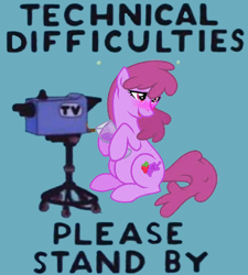 Size: 388x432 | Tagged: safe, derpibooru import, berry punch, berryshine, camera, drunk, please stand by, technical difficulties, text, the simpsons