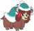 Size: 3600x3300 | Tagged: safe, alternate version, artist:cheezedoodle96, derpibooru import, yona, yak, best gift ever, .svg available, :p, blanket, bow, christmas ornament, cloven hooves, cute, decoration, female, hat, looking at you, monkey swings, ribbon, silly, simple background, smiling, solo, svg, tongue out, transparent background, vector, winter outfit, yonadorable