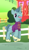 Size: 151x256 | Tagged: safe, derpibooru import, pony, unicorn, clothes, cropped, faic, fence, game screencap, gameloft, male, morning fog, solo, stallion